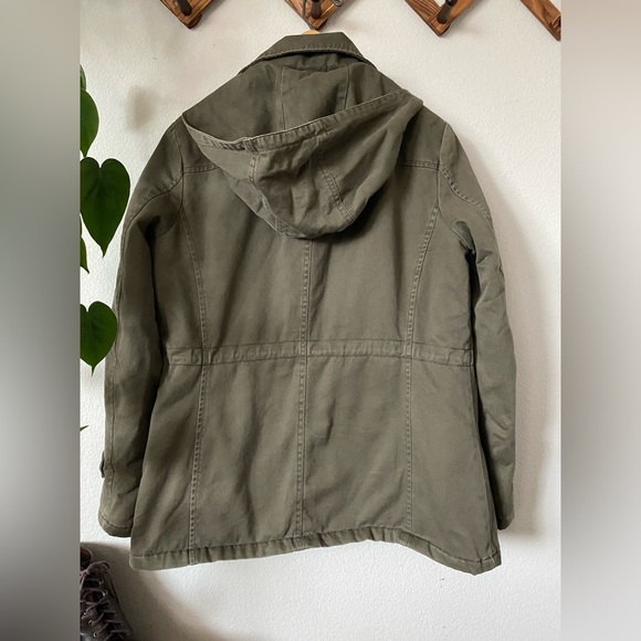 Michael Kors Jacket Womens Medium Green Utility Hooded Quilt Lined - Picture 5 of 7